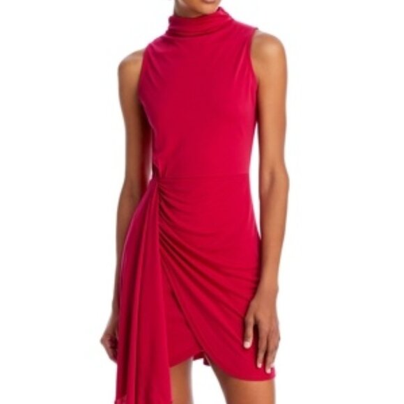Aqua Dresses & Skirts - Aqua Sleeveless Red Jersey Mock Neck Dress Size Large NWT